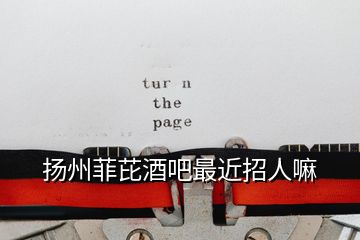 揚州菲芘酒吧最近招人嘛