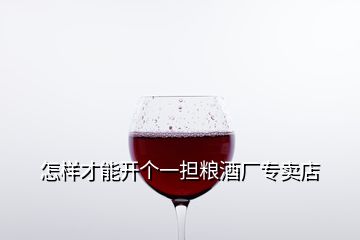 怎樣才能開(kāi)個(gè)一擔(dān)糧酒廠專(zhuān)賣(mài)店