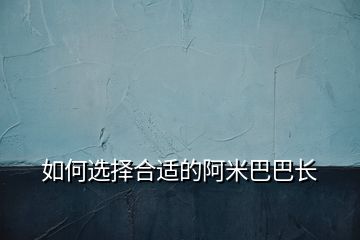 如何選擇合適的阿米巴巴長(zhǎng)