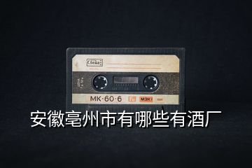 安徽亳州市有哪些有酒廠(chǎng)