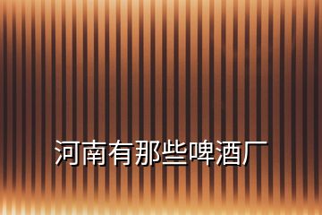 河南有那些啤酒廠(chǎng)
