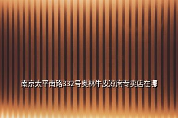 南京太平南路332號(hào)奧林牛皮涼席專賣店在哪