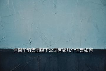 河南華韻集團(tuán)旗下公司有哪幾個(gè)信譽(yù)如何
