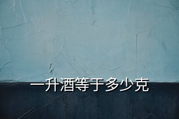 一升酒等于多少克
