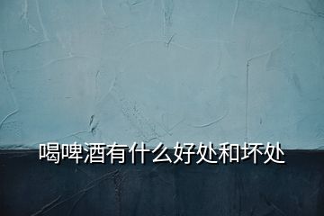 喝啤酒有什么好處和壞處