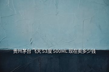 貴州茅臺 飛天 53度 500ML 現(xiàn)在賣多少錢
