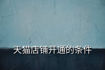 天貓店鋪開通的條件