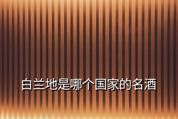 白蘭地是哪個國家的名酒