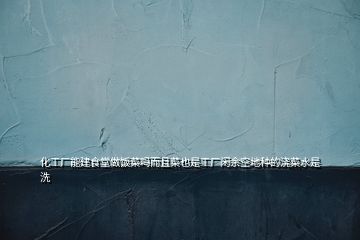化工廠能建食堂做飯菜嗎而且菜也是工廠閑余空地種的澆菜水是洗
