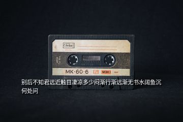 別后不知君遠(yuǎn)近觸目凄涼多少悶漸行漸遠(yuǎn)漸無(wú)書水闊魚(yú)沉何處問(wèn)